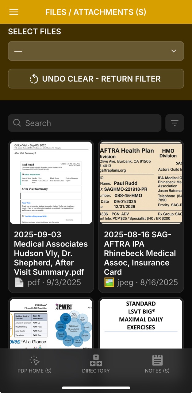 Files & Attachments Page